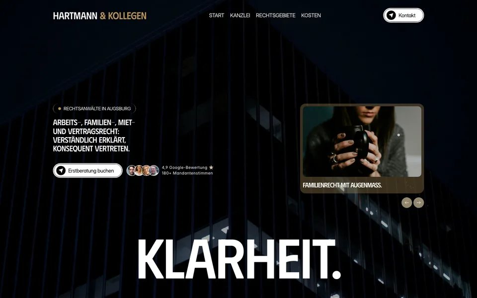 Website-Demo: Hartmann & Kollegen, Rechtsanwälte