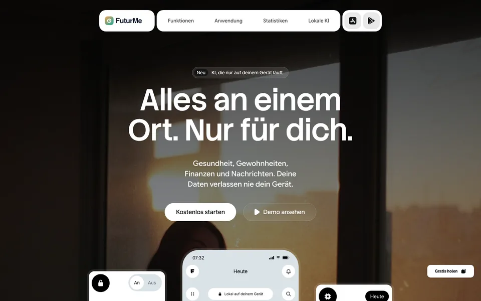 Website-Demo: FuturMe, App mit lokaler KI