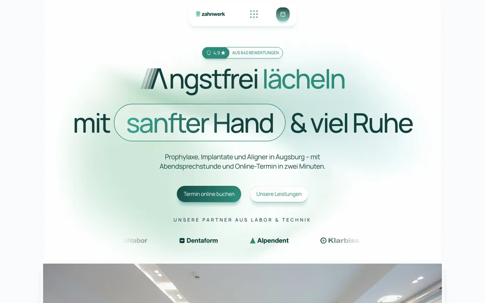 Website-Demo: Zahnwerk Augsburg, Zahnarztpraxis